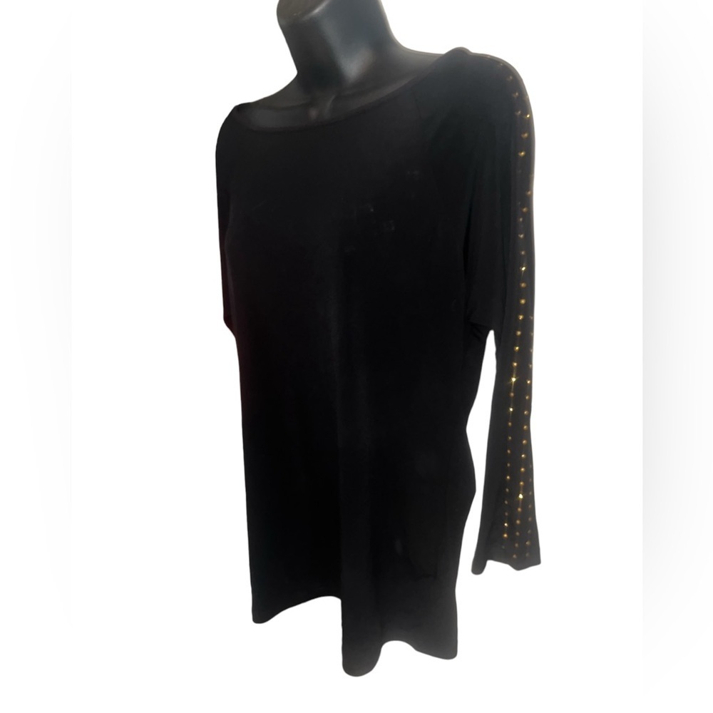 PREMISE STUDIO STUDDED SLEEVE BLACK TOP SIZE M